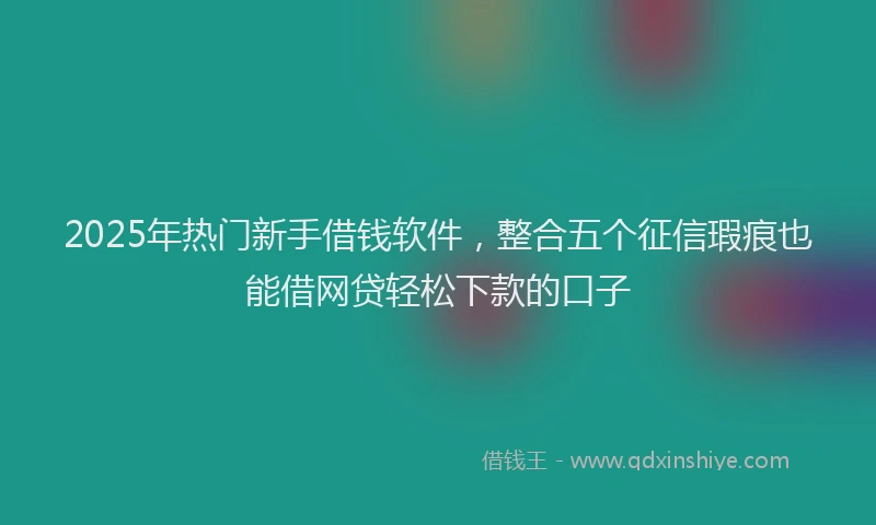 2025年热门新手借钱软件，整合五个征信瑕疵也能借网贷轻松下款的口子
