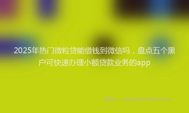 2025年热门微粒贷能借钱到微信吗，盘点五个黑户可快速办理小额贷款业务的app