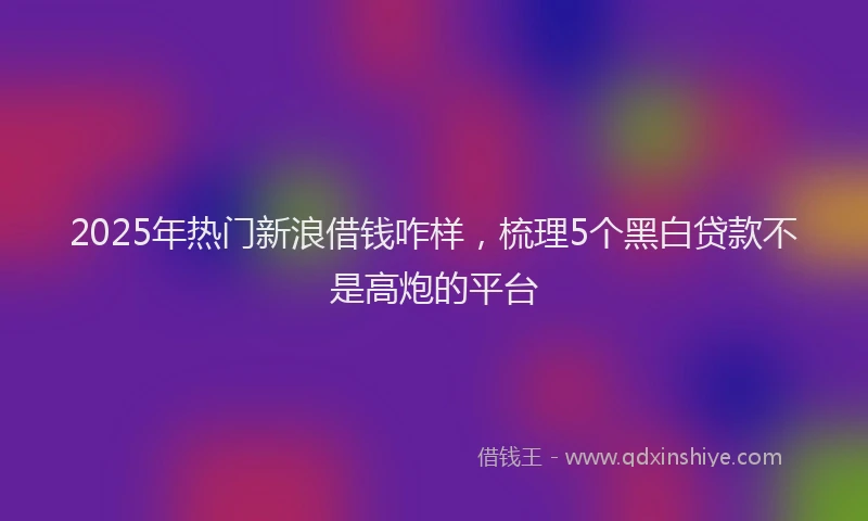 2025年热门新浪借钱咋样，梳理5个黑白贷款不是高炮的平台