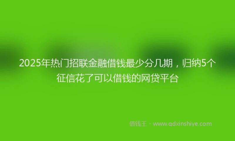 2025年热门招联金融借钱最少分几期，归纳5个征信花了可以借钱的网贷平台
