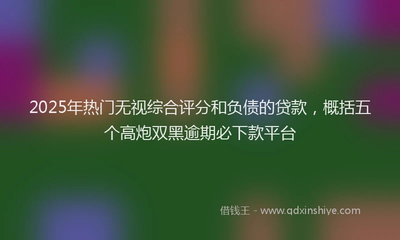 2025年热门无视综合评分和负债的贷款，概括五个高炮双黑逾期必下款平台