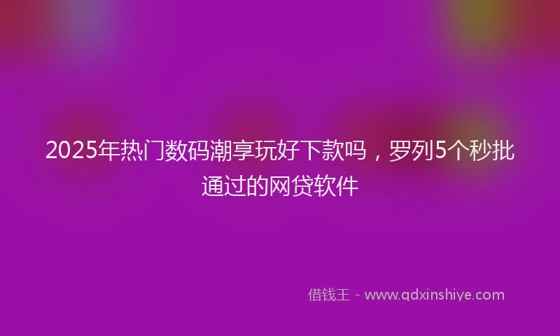 2025年热门数码潮享玩好下款吗，罗列5个秒批通过的网贷软件