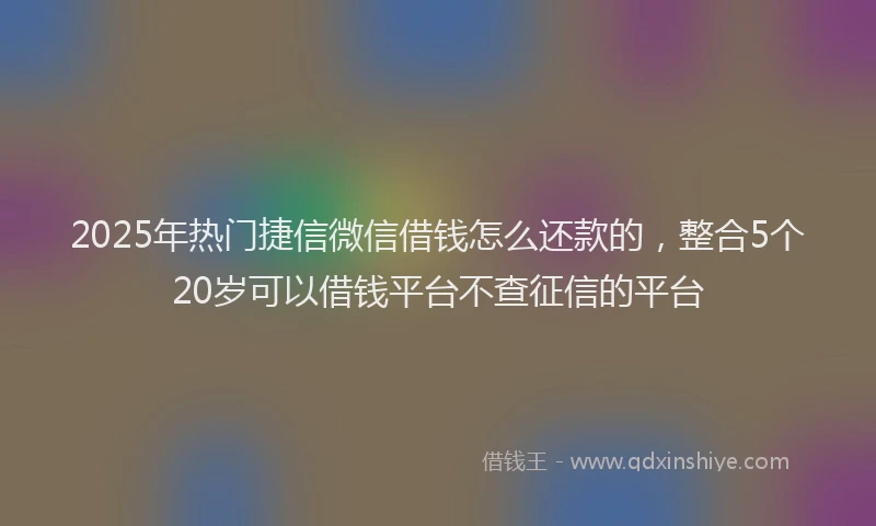 2025年热门捷信微信借钱怎么还款的，整合5个20岁可以借钱平台不查征信的平台