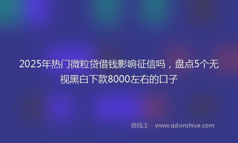 2025年热门微粒贷借钱影响征信吗，盘点5个无视黑白下款8000左右的口子