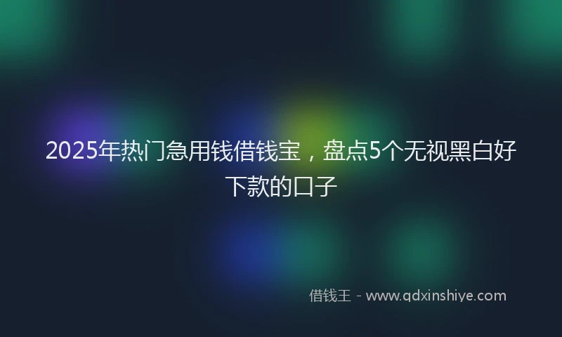 2025年热门急用钱借钱宝，盘点5个无视黑白好下款的口子