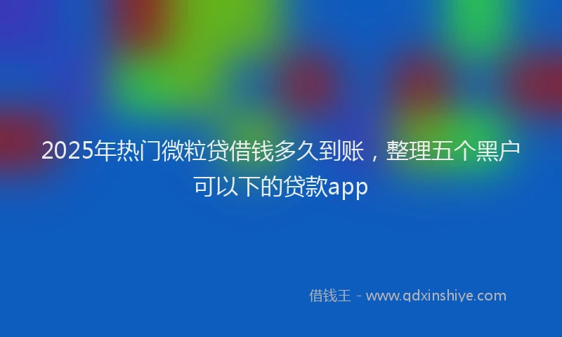 2025年热门微粒贷借钱多久到账，整理五个黑户可以下的贷款app