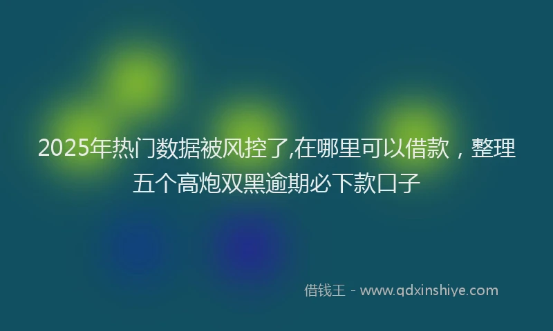 2025年热门数据被风控了,在哪里可以借款，整理五个高炮双黑逾期必下款口子