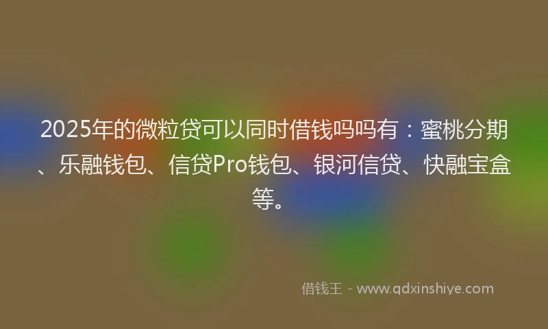 2025年的微粒贷可以同时借钱吗吗有：蜜桃分期、乐融钱包、信贷Pro钱包、银河信贷、快融宝盒等。