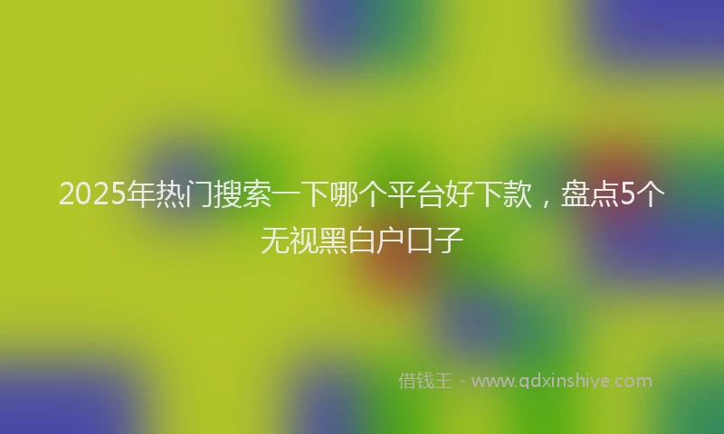 2025年热门搜索一下哪个平台好下款，盘点5个无视黑白户口子