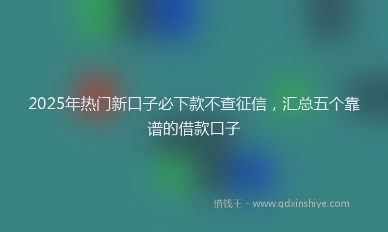 2025年热门新口子必下款不查征信，汇总五个靠谱的借款口子