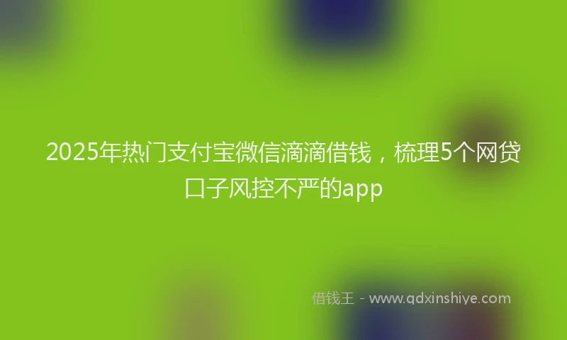 2025年热门支付宝微信滴滴借钱，梳理5个网贷口子风控不严的app
