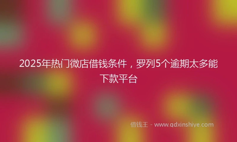 2025年热门微店借钱条件，罗列5个逾期太多能下款平台