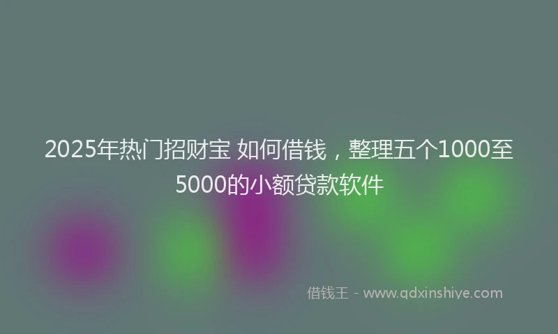 2025年热门招财宝 如何借钱，整理五个1000至5000的小额贷款软件