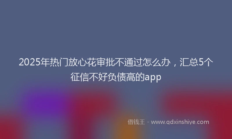 2025年热门放心花审批不通过怎么办，汇总5个征信不好负债高的app