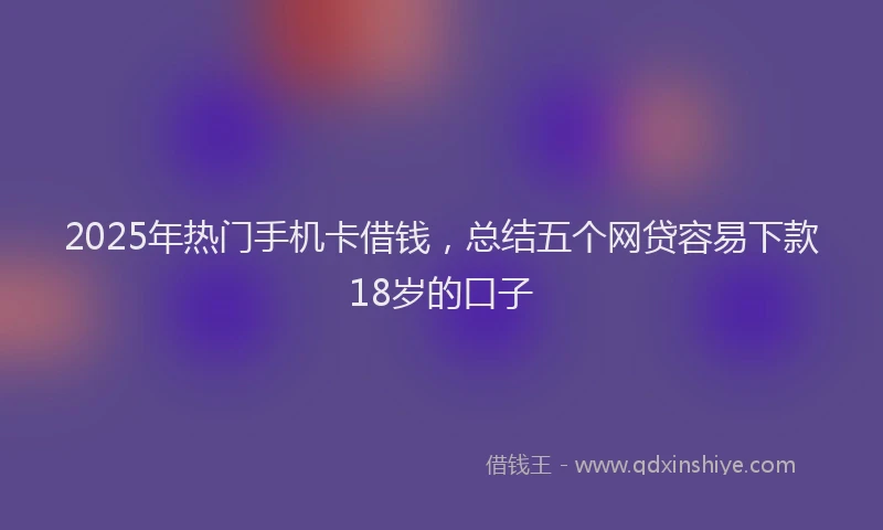 2025年热门手机卡借钱，总结五个网贷容易下款18岁的口子