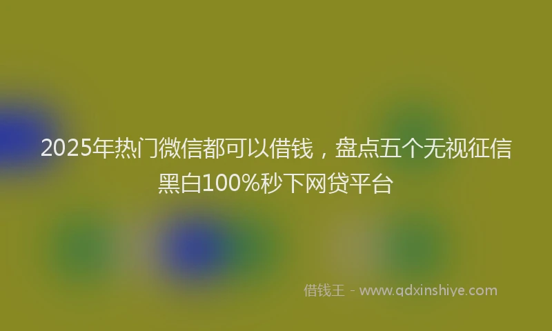 2025年热门微信都可以借钱，盘点五个无视征信黑白100%秒下网贷平台