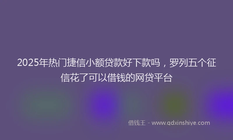 2025年热门捷信小额贷款好下款吗，罗列五个征信花了可以借钱的网贷平台