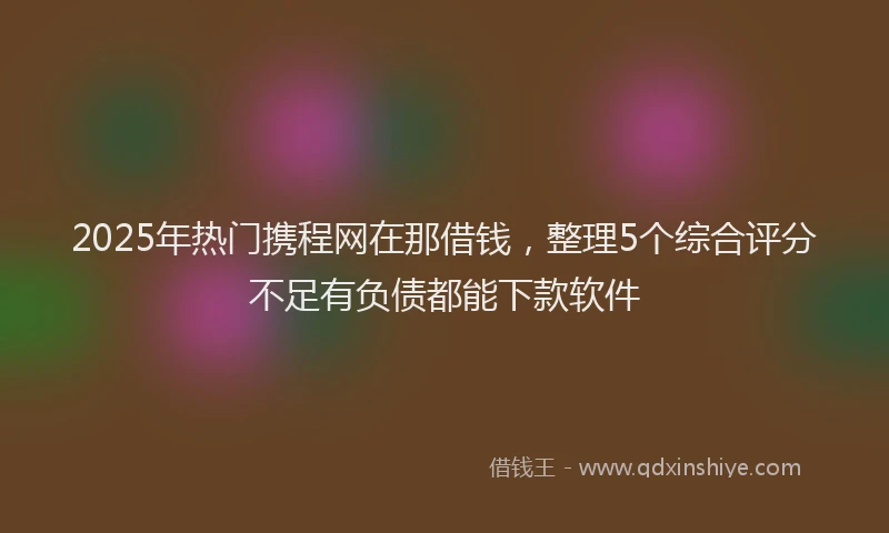 2025年热门携程网在那借钱，整理5个综合评分不足有负债都能下款软件
