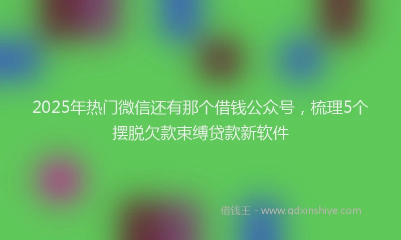 2025年热门微信还有那个借钱公众号，梳理5个摆脱欠款束缚贷款新软件