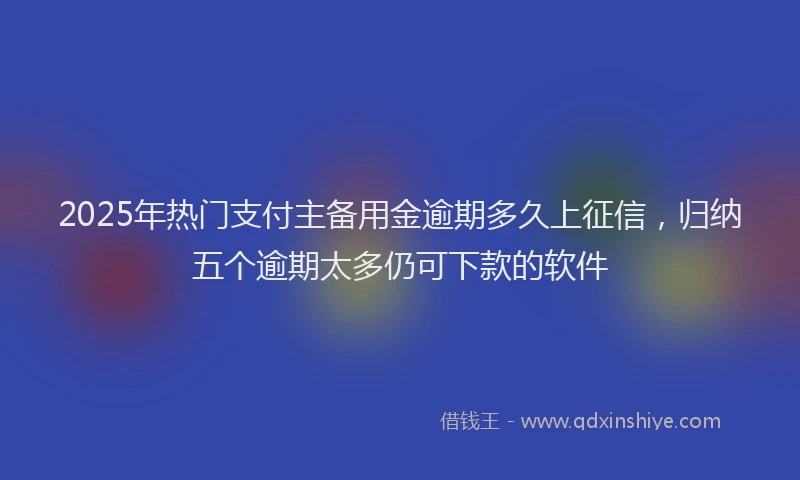 2025年热门支付主备用金逾期多久上征信，归纳五个逾期太多仍可下款的软件