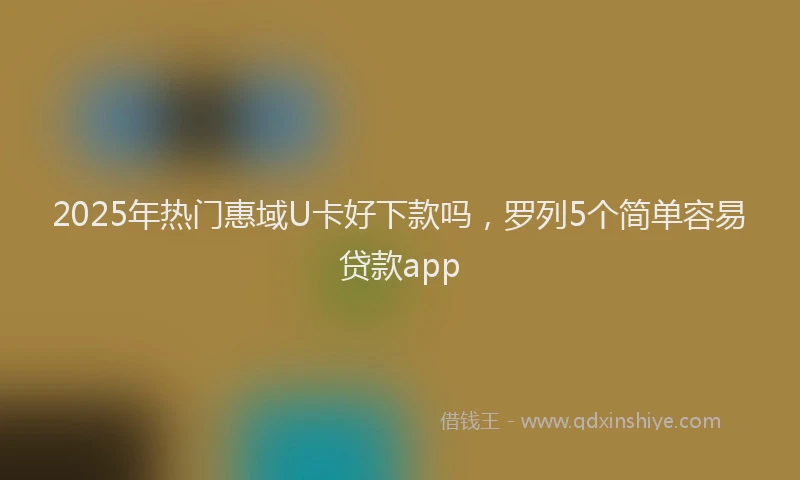 2025年热门惠域U卡好下款吗，罗列5个简单容易贷款app