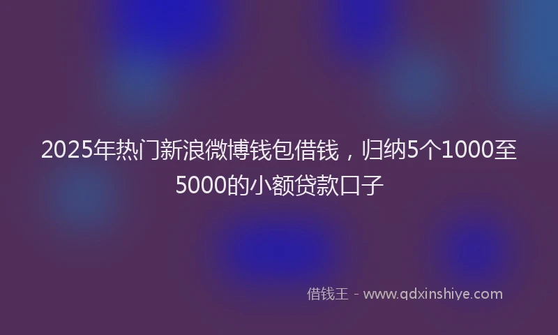2025年热门新浪微博钱包借钱，归纳5个1000至5000的小额贷款口子