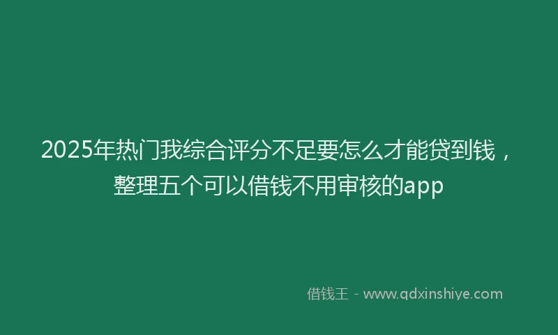 2025年热门我综合评分不足要怎么才能贷到钱，整理五个可以借钱不用审核的app