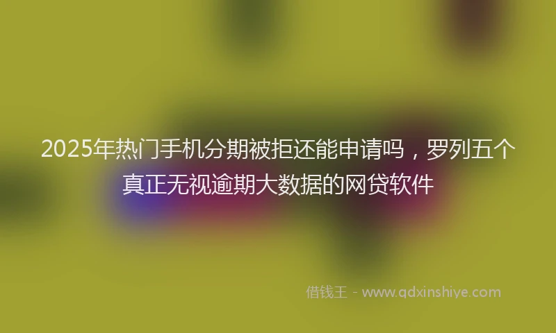 2025年热门手机分期被拒还能申请吗，罗列五个真正无视逾期大数据的网贷软件