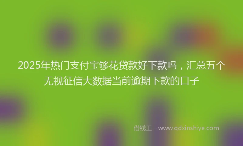2025年热门支付宝够花贷款好下款吗，汇总五个无视征信大数据当前逾期下款的口子