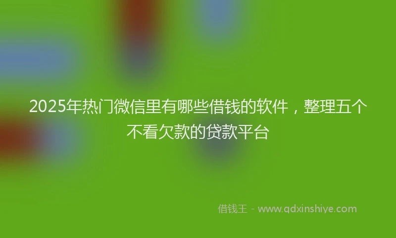 2025年热门微信里有哪些借钱的软件，整理五个不看欠款的贷款平台