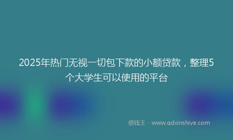 2025年热门无视一切包下款的小额贷款，整理5个大学生可以使用的平台