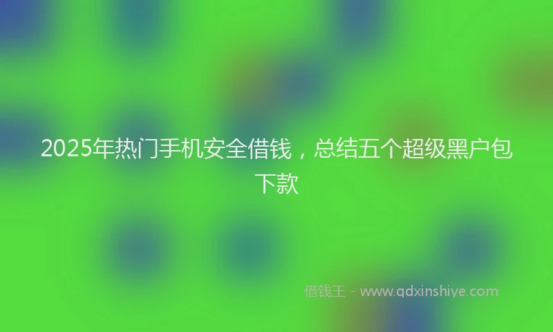 2025年热门手机安全借钱，总结五个超级黑户包下款