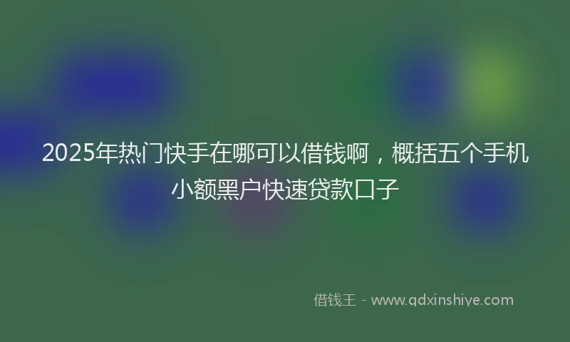2025年热门快手在哪可以借钱啊，概括五个手机小额黑户快速贷款口子
