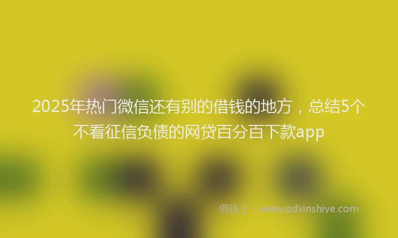2025年热门微信还有别的借钱的地方，总结5个不看征信负债的网贷百分百下款app