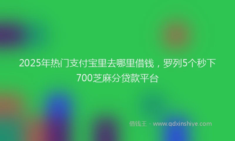 2025年热门支付宝里去哪里借钱，罗列5个秒下700芝麻分贷款平台