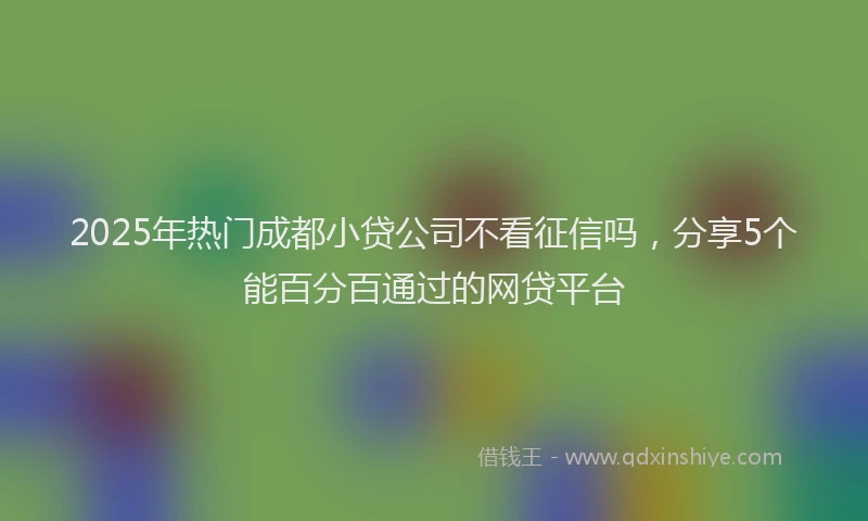 2025年热门成都小贷公司不看征信吗，分享5个能百分百通过的网贷平台