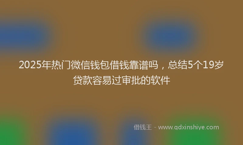 2025年热门微信钱包借钱靠谱吗，总结5个19岁贷款容易过审批的软件