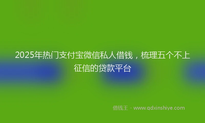 2025年热门支付宝微信私人借钱，梳理五个不上征信的贷款平台