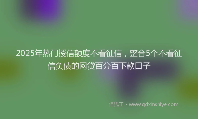 2025年热门授信额度不看征信，整合5个不看征信负债的网贷百分百下款口子