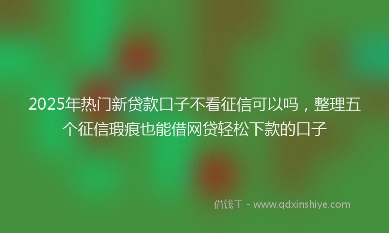 2025年热门新贷款口子不看征信可以吗，整理五个征信瑕疵也能借网贷轻松下款的口子