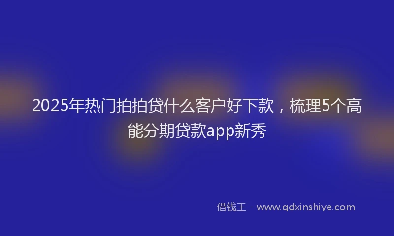 2025年热门拍拍贷什么客户好下款，梳理5个高能分期贷款app新秀