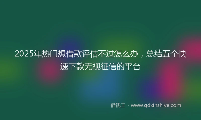 2025年热门想借款评估不过怎么办，总结五个快速下款无视征信的平台