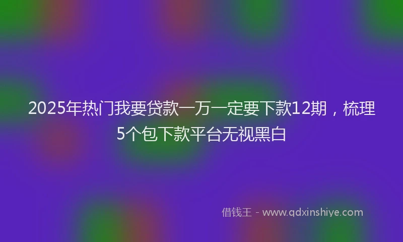 2025年热门我要贷款一万一定要下款12期，梳理5个包下款平台无视黑白