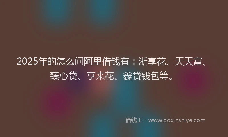 2025年的怎么问阿里借钱有：浙享花、天天富、臻心贷、享来花、鑫贷钱包等。
