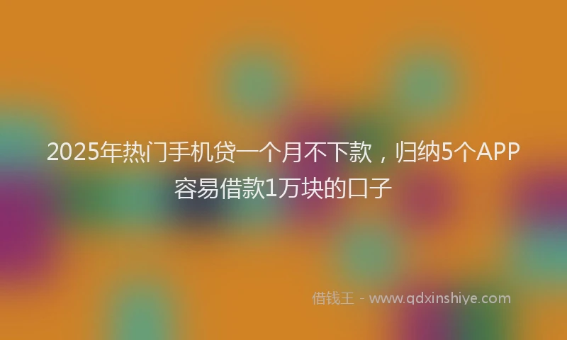 2025年热门手机贷一个月不下款，归纳5个APP容易借款1万块的口子