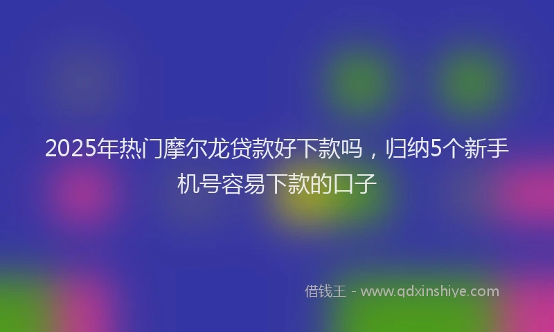 2025年热门摩尔龙贷款好下款吗，归纳5个新手机号容易下款的口子