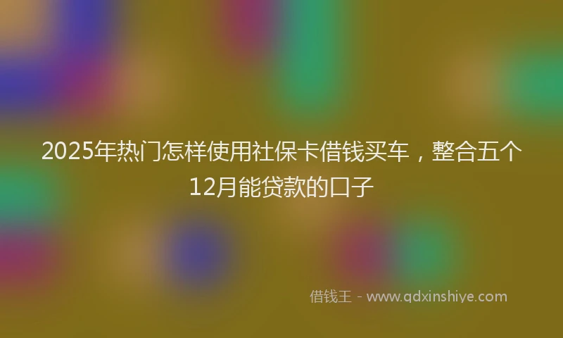 2025年热门怎样使用社保卡借钱买车，整合五个12月能贷款的口子