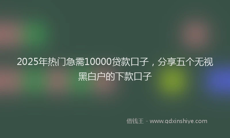 2025年热门急需10000贷款口子，分享五个无视黑白户的下款口子