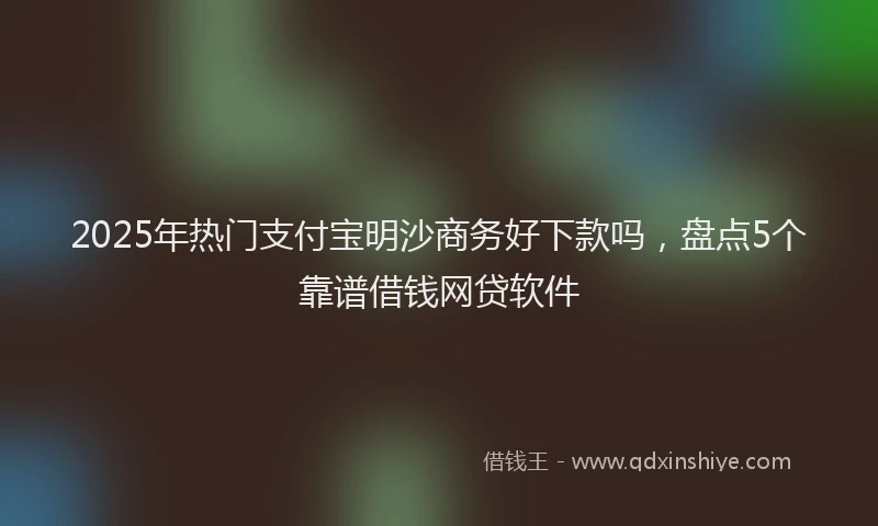 2025年热门支付宝明沙商务好下款吗，盘点5个靠谱借钱网贷软件