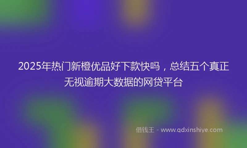 2025年热门新橙优品好下款快吗，总结五个真正无视逾期大数据的网贷平台